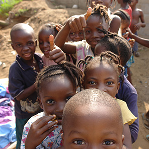 A group of African children
