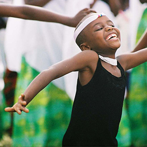 A young girl dancing