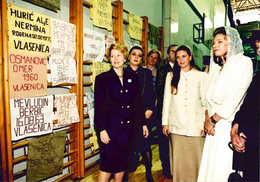 Queen Noor of Jordan was among the eminent guests who traveled to Tuzla to stand with Srebrenica's women and tell them "You are not alone."