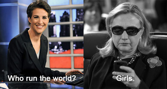 Rachel Maddow and Hillary Clinton