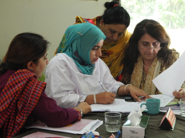 Pakistani women leaders develop proposals for countering violent extremism in their communities during a workshop hosted by The Institute for Inclusive Security and our Pakistani partner PAIMAN Alumni Trust