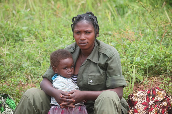 Fighter and child