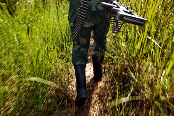 Fighter in Congolese bush